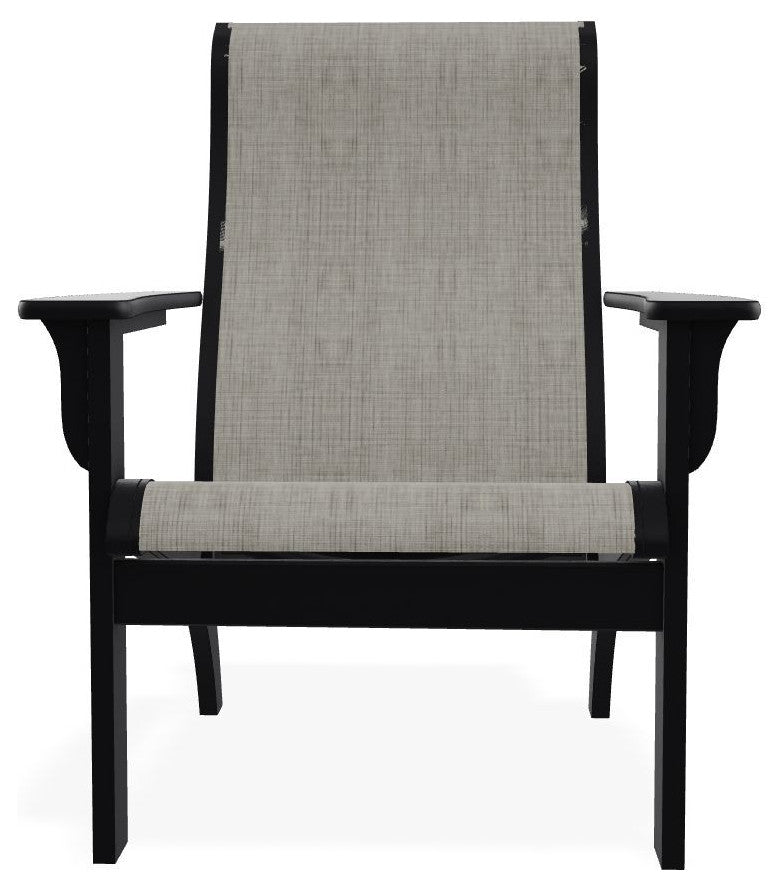 Adirondack Sling Outdoor Adirondack Armchair, Smoke/Black