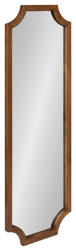 Hogan Framed Scallop Wall Mirror, Rustic Brown 16x48