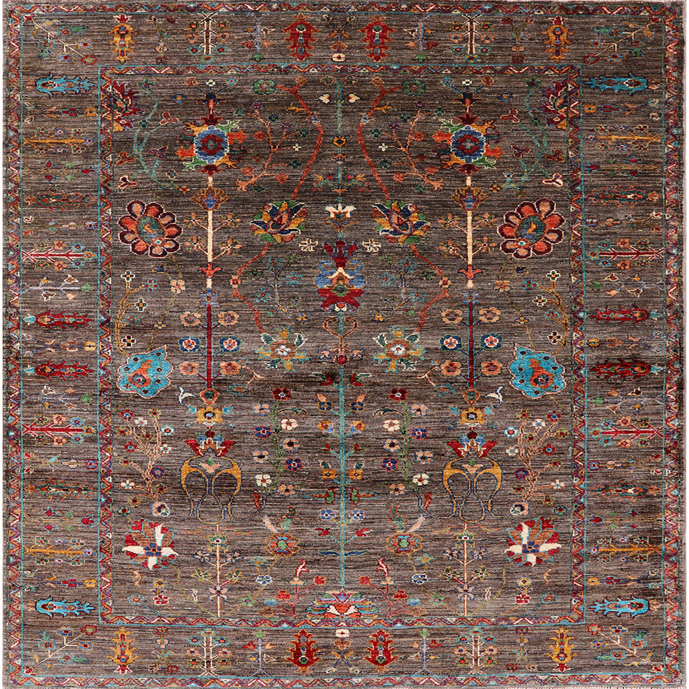 Ahgly Company Indoor Square Mid-Century Modern Area Rugs, 7' Square