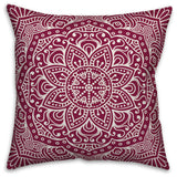 Maroon Boho Medallion 18x18 Throw Pillow
