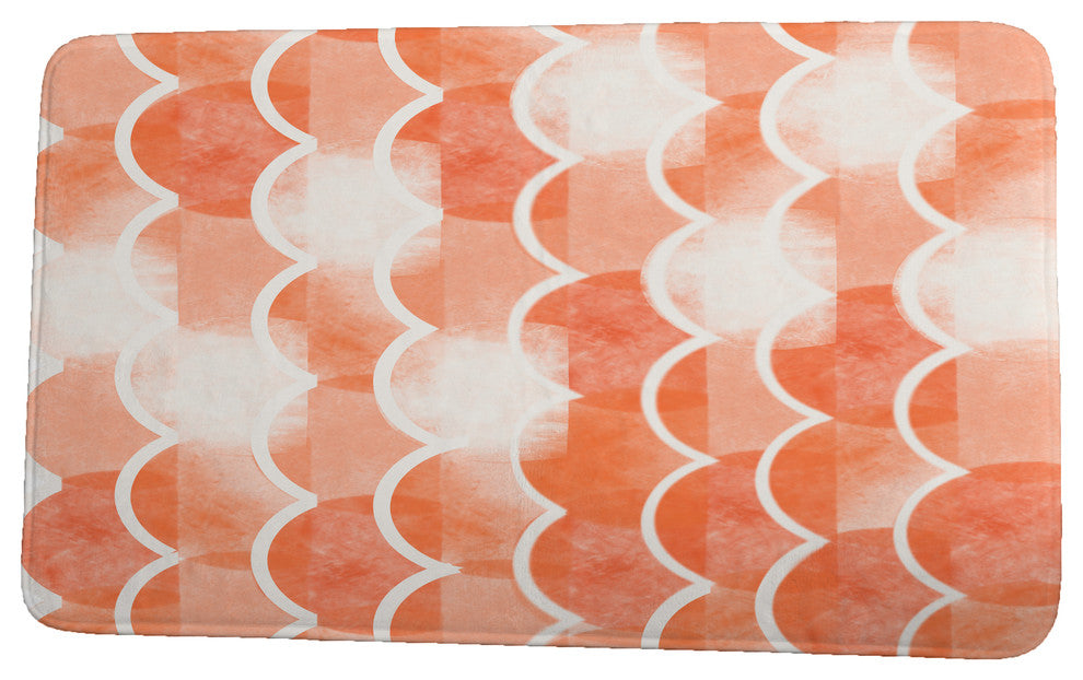 Nantucket Zircoland Geometric Print Bath Mat, Orange, 17"x24"