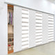 Blanched-Chauky White 6-Panel Track Extendable Vertical Blinds 94"Hx98-130"W
