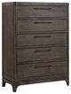 Modus Cicero 5PC Queen Upholstered Bed Set w Chest in Rustic