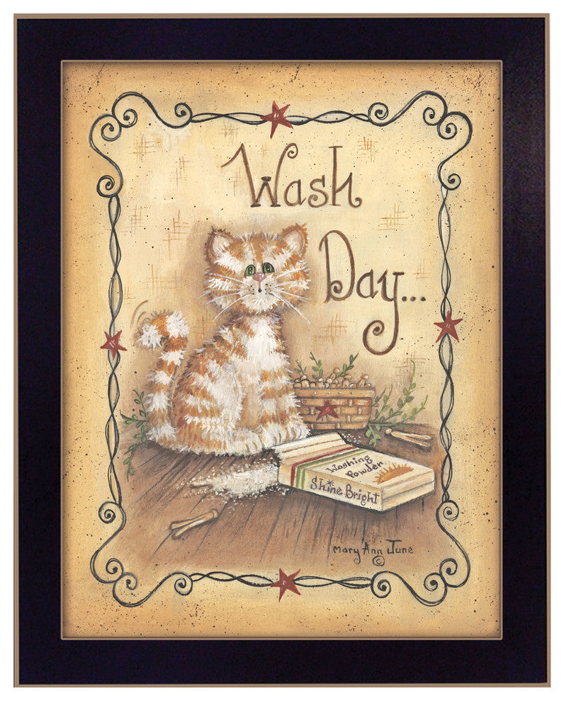 "Wash Day" By Mary June, Printed Wall Art, Ready To Hang, Black Frame