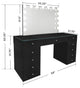 SlayStation Naomi Vanity Table with Mirror, Drawer, Black