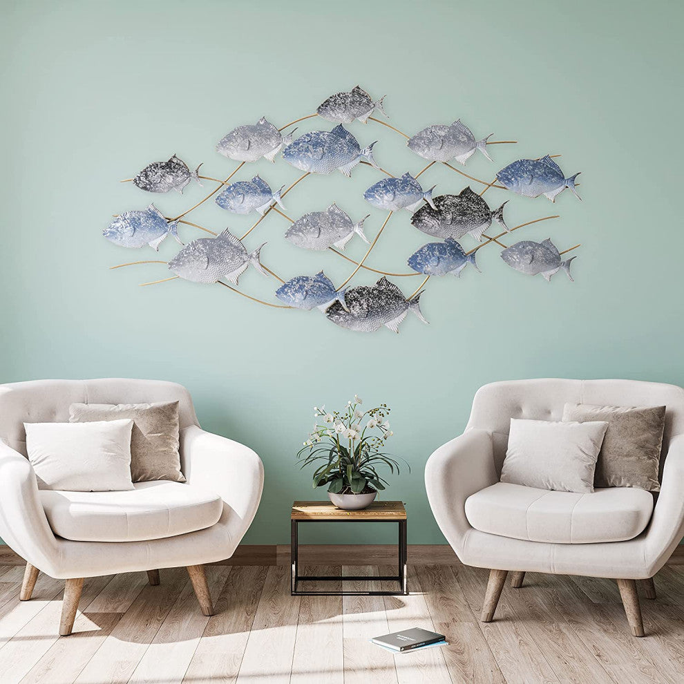 Fish Wall Design School of Fish Metal Wall Decor Art, 51