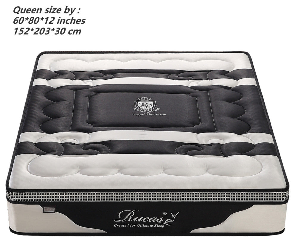 12"? Medium Euro Top Memory Foam Hybrid Pocket Spring Mattress, Queen