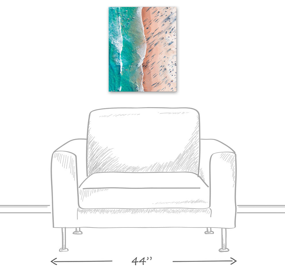 Aerial Beach Scene 16x20 Canvas Wall Art
