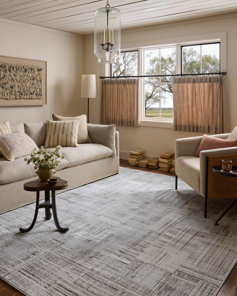 Loloi Hollis Pebble / Ivory 5'-3" x 7'-6" Area Rug