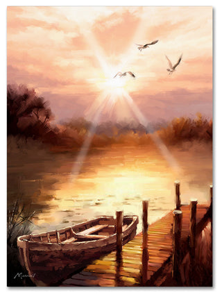 The Macneil Studio 'Evening Lake' Canvas Art, 47"x35"