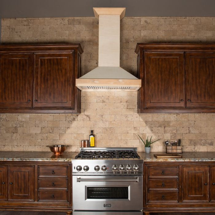 ZLINE 36" Ducted Unfinished Wooden Wall Mount Range Hood
