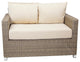 Venice Outdoor Loveseat With Sunbrella Cushions, Gray Wicker, Canvas Navy