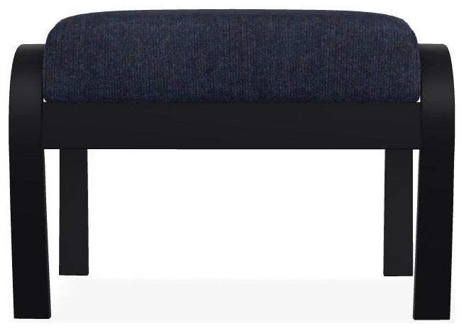Belle Isle Cushion Outdoor Ottoman, Indigo/Black