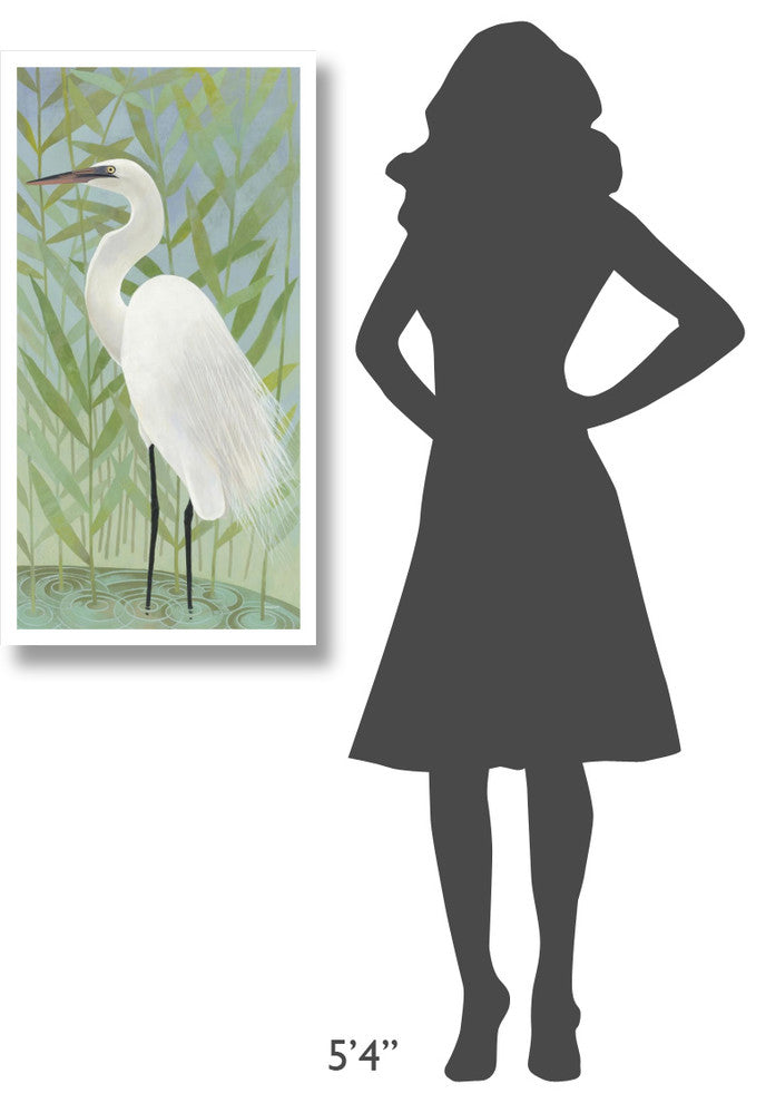 "Egret by the Shore II" Digital Paper Print by Kathrine Lovell, 20"x38"