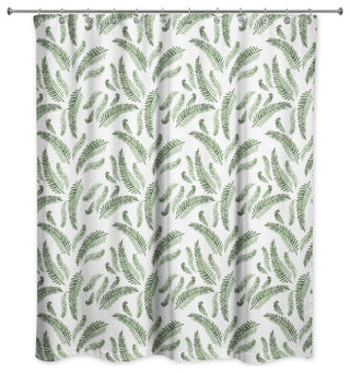 Green Fern Pattern 71"x74" Shower Curtain