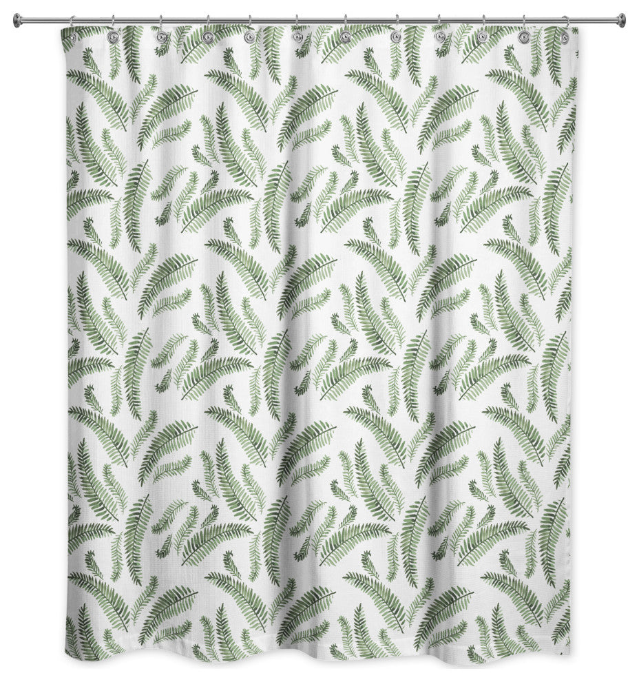 Green Fern Pattern 71"x74" Shower Curtain