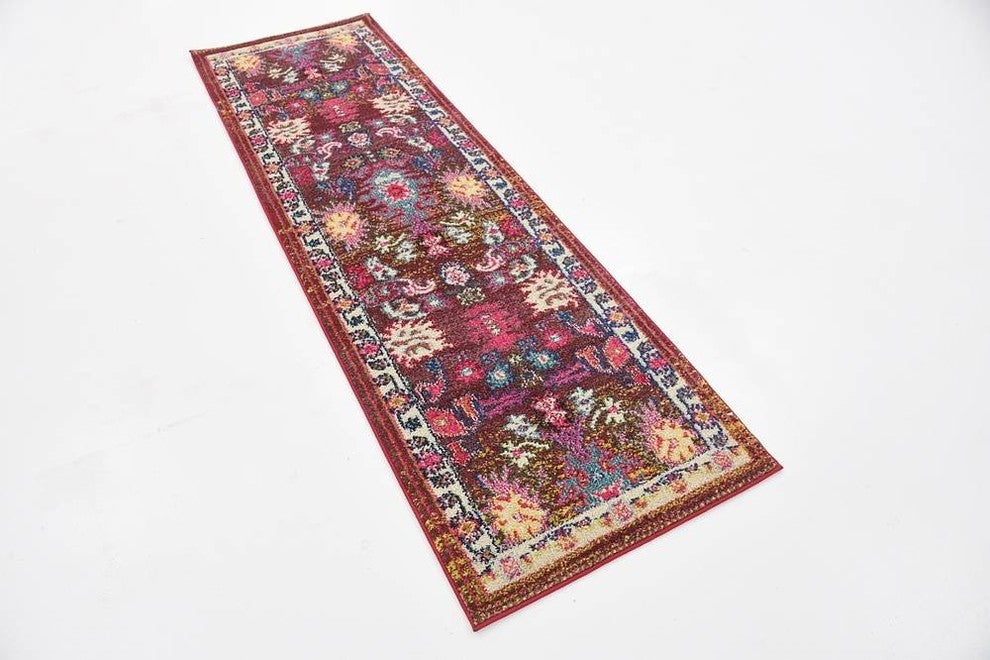 Unique Loom Multicolored Haven Medici 2' 2 x 6' 7 Runner Rug
