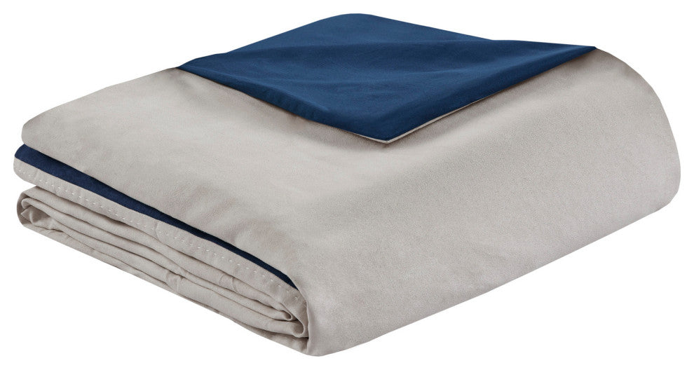 Madison Park Palisades Palizzate Suede 7-Piece Comforter Set, Blue, Cal King