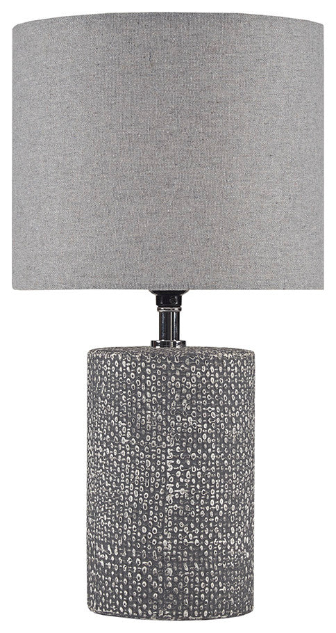 510 Design Bayard Textured Cylinder Table Lamp, Grey