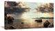 "Rocky Seashore Under Clouds Panorama" Modern Beach Wall Art, 1 Panel, 60"x28"
