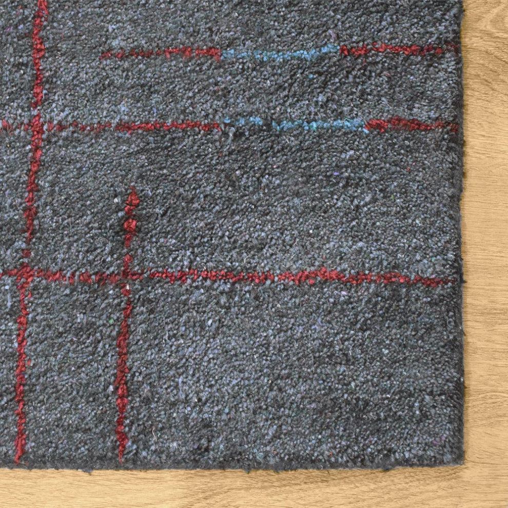 HAND KNOTTED LOOM SILK ECO-FRIENDLY RUG-6'x9',Rectangle,Charcoal Red,Contemporar
