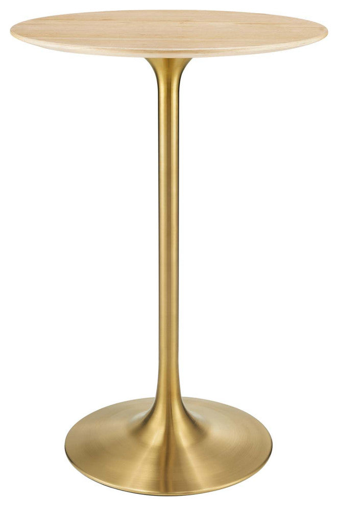 Lippa 28" Wood Bar Table, Gold Natural