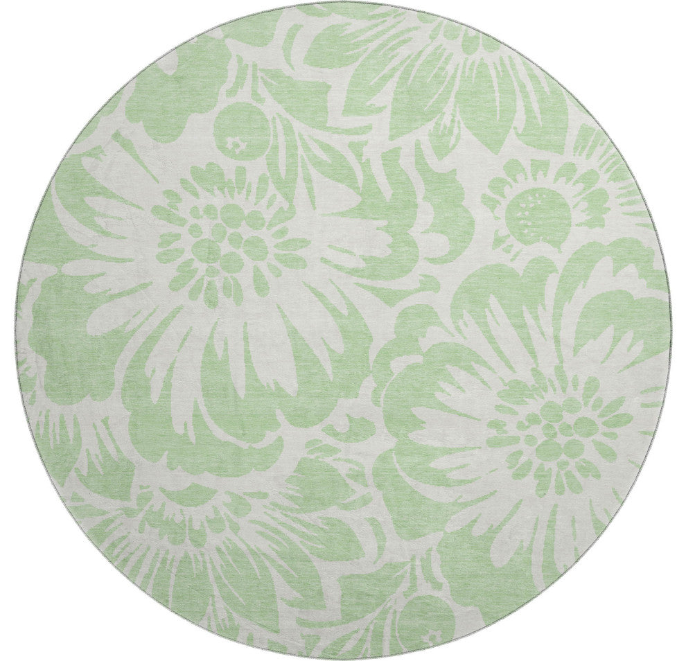 Premium Machine Washable Mayfield AMF551 Mint 8' x 8' Round Rug