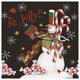 "Sweet Snowmen II Black" Digital Paper Print by Anne Tavoletti, 38"x38"