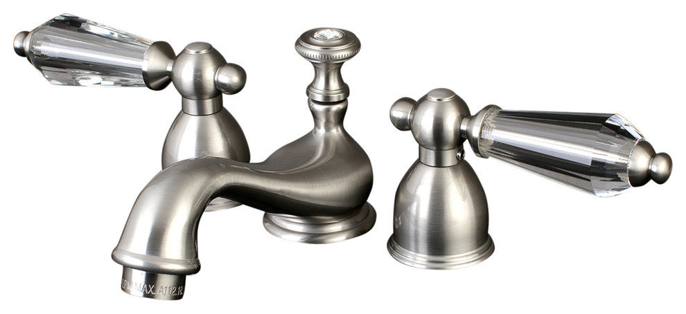 Kingston Brass Mini-Widespread Bathroom Faucet With Brass Pop-Up, Brushed Nickel