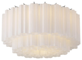 Crystorama Lighting Group ADD-321-WH Addis 7 Light 22"W Flush - Polished Chrome