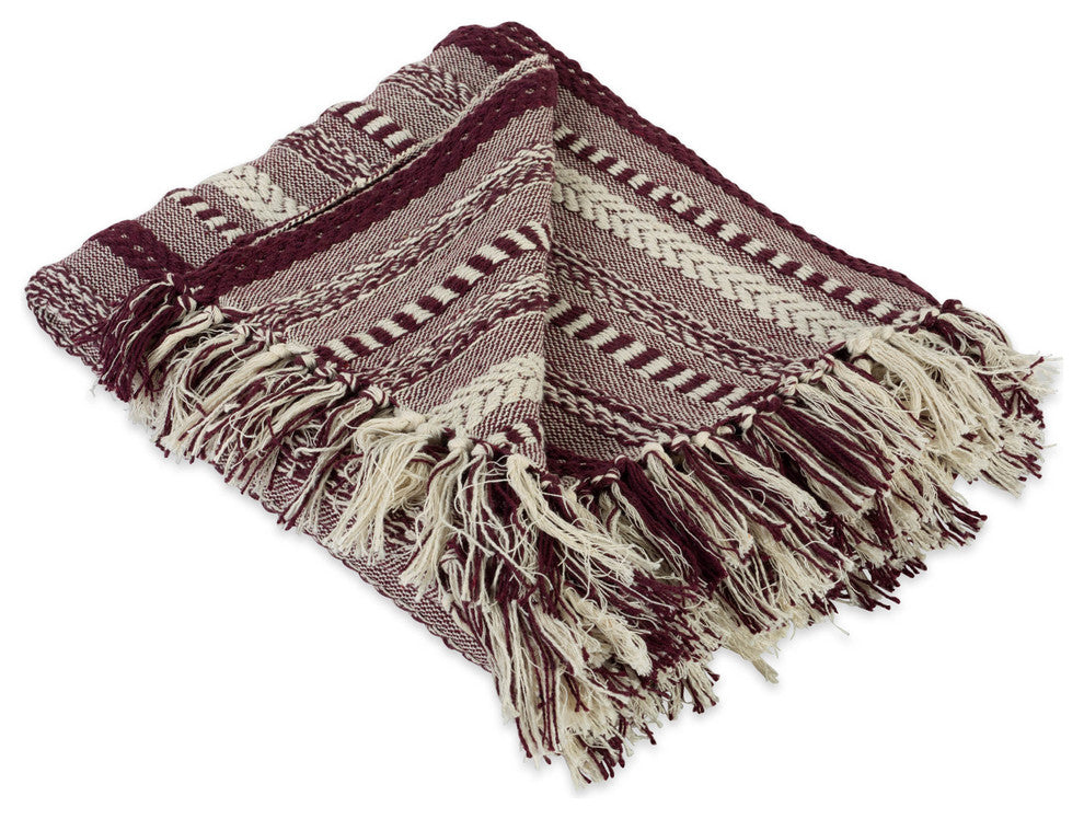 Blackberry Braided Stripe Throw