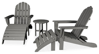 Polywood Classic Oversized Curveback Adirondack 5-Piece Casual Set