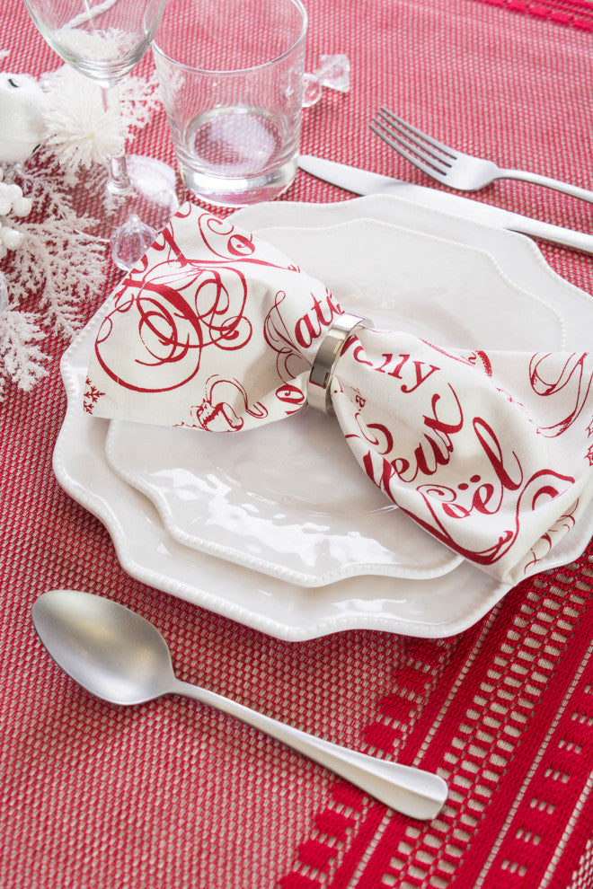 DII Vintage Christmas Print Napkin, Set of 6
