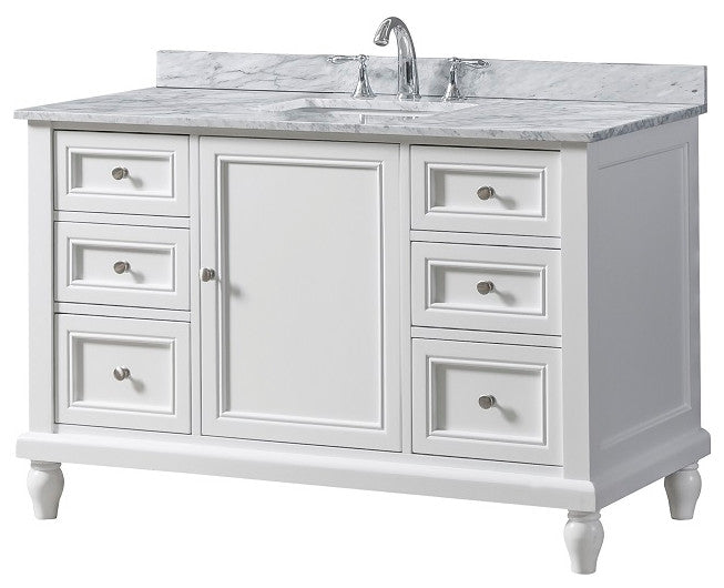 48" Classic Single Bath Vanity, White