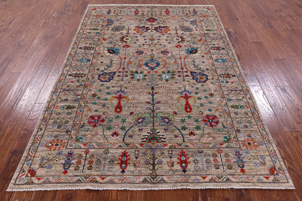 Handmade Persian Tabriz Wool Rug 5' 7" X 8' 4" Q10566