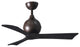 Matthews Fan, Irene-3 Ceiling Fan, 42" Textured Bronze, Matte Black Blades