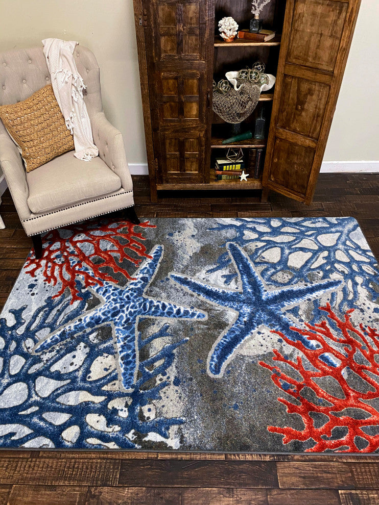 Current Treasures, Blue, 5'x8'