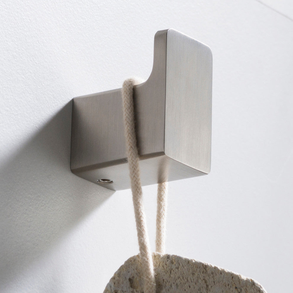 Stelios Bathroom Robe and Towel Hook, Brush Nickel