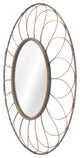 Frame Wall Mirror, Round, Glass, Steel Metal, Gold, Bedroom Living