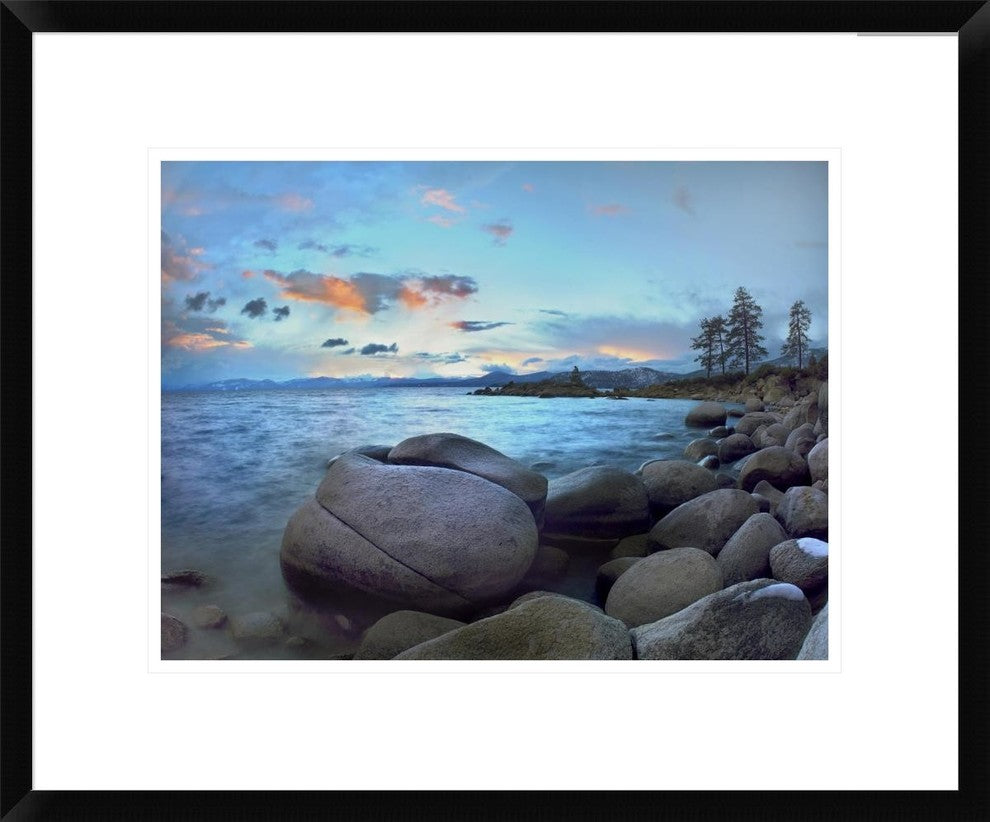 Rocky Shoreline Along Hidden Beach, Lake Tahoe, Nevada, 22"x18"