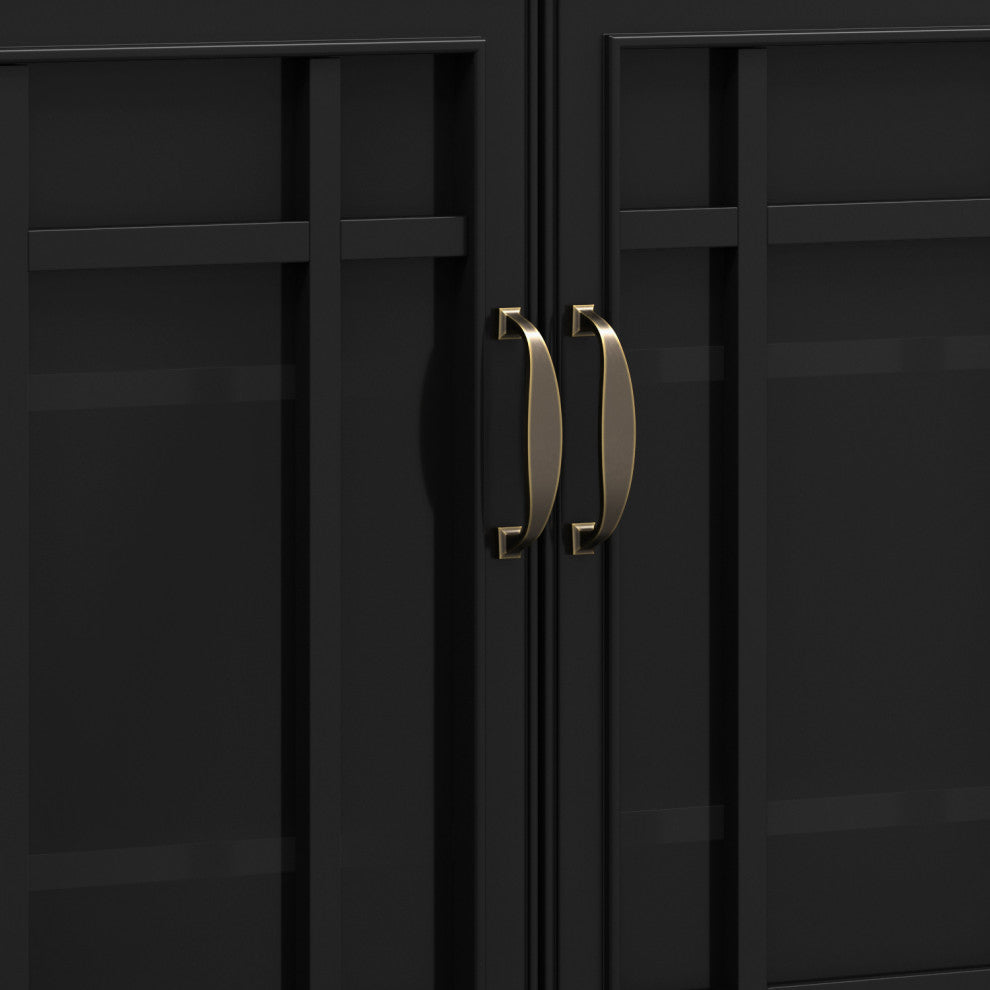 Connaught Solid Wood Tall Storage Cabinet, Black