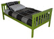 Mission-Style Pine Bed, Lime Green, Twin, Without Safety Rails