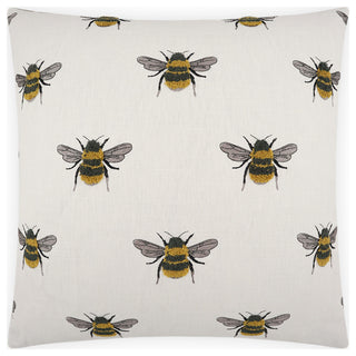 Busy Bee Pillow - White