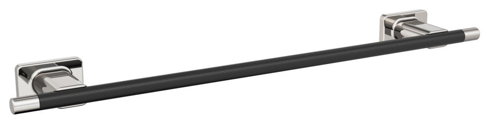 Amerock Esquire Contemporary Towel Bar, Polished Nickel/Black Bronze, 18" Center