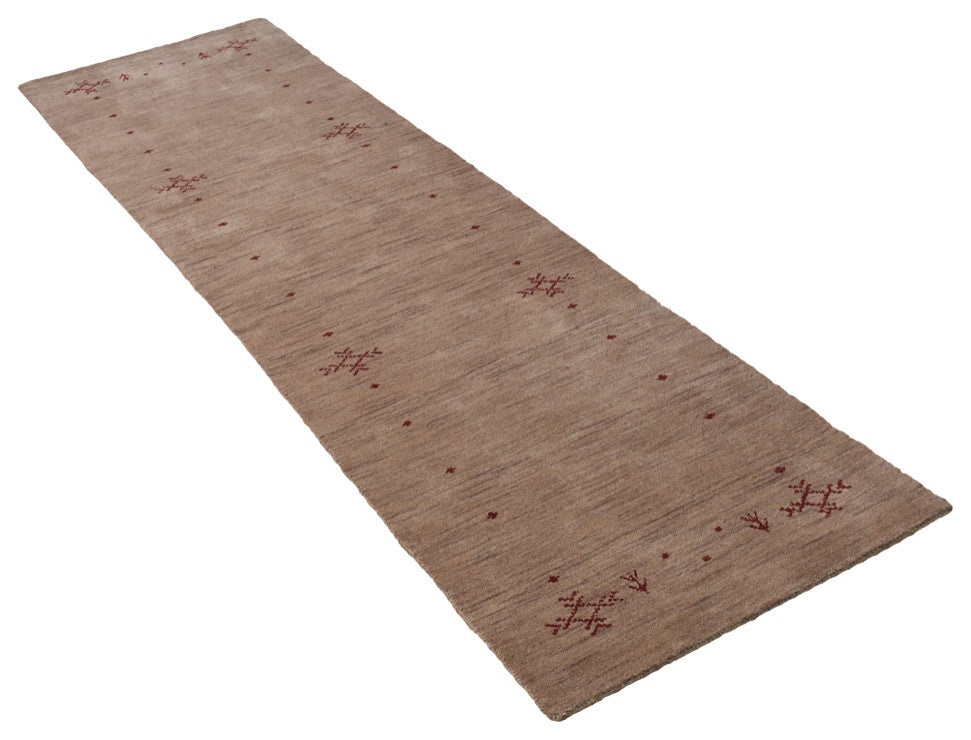 Hand Knotted Loom Wool Area Rug Contemporary, Light Brown, [Runner] 2'8''x10'