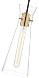 Anya Pendant, Clear Glass, Finish: Aged Brass