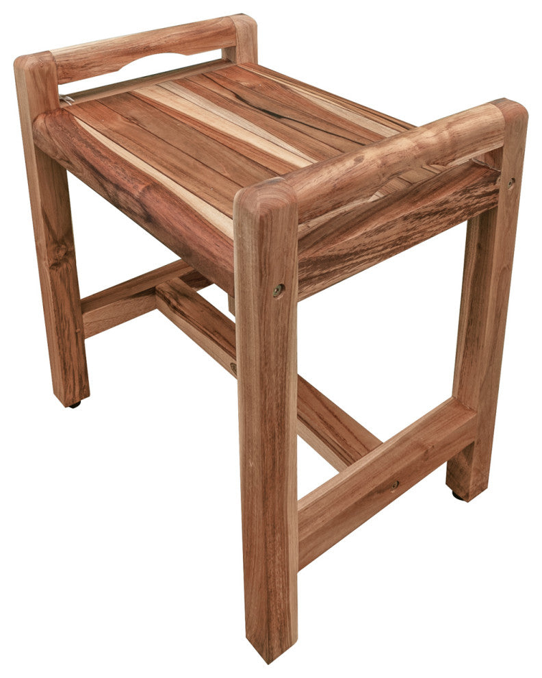 EcoDecors EarthyTeak Classic 18" Shower Bench With LiftAide Arms