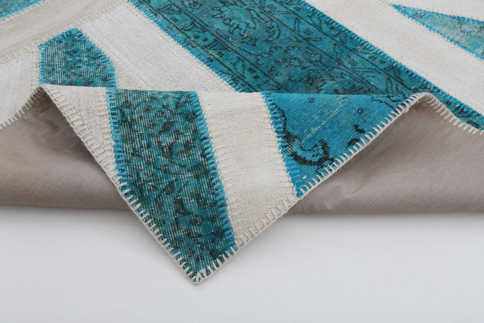 Rug N Carpet - Hand-knotted Oriental 6' 3'' x 9' 11'' Flag Patchwork Rug