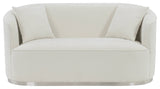 ACME Odette Loveseat With 2 Pillows, Beige Chenille