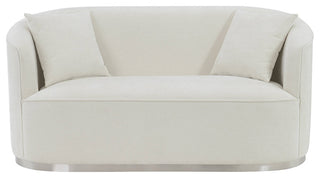 ACME Odette Loveseat With 2 Pillows, Beige Chenille